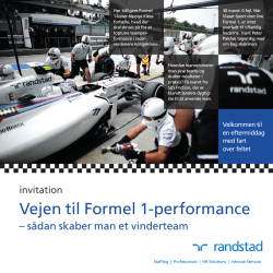 Vejen til Formel 1-performance