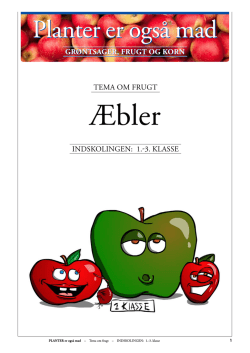 Indskolingen: Frugt/ÆBLER (elev+opgaver)