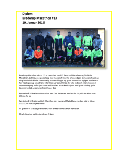 Diplom Brøderup Marathon #13 10. Januar 2015