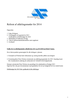 Referat af afdelingsmøder for 2014