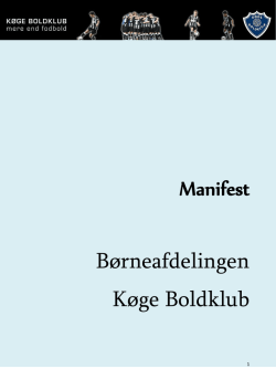 Manifest Børneafdelingen Køge Boldklub