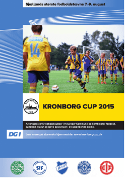 Indbydelse Kronborg Cup 2015 for Drenge