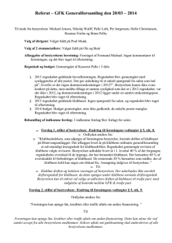 Referat – GFK Generalforsamling den 20/03 – 2014