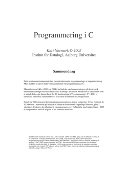 Programmering i C - Aalborg Universitet