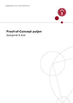 Proof-of-Concept puljen - Københavns Universitet