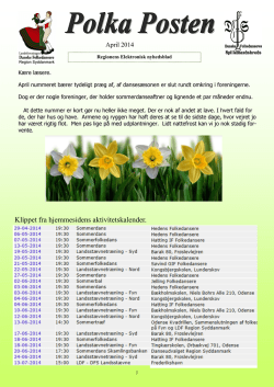 April 2014 - Landsforeningen Danske Folkedansere