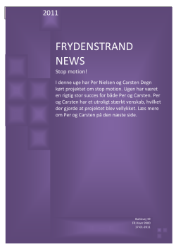 FRYDENSTRAND NEWS - Frydenstrandskolen