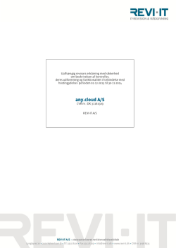 any.cloud Revisorerklæring ISAE 3402