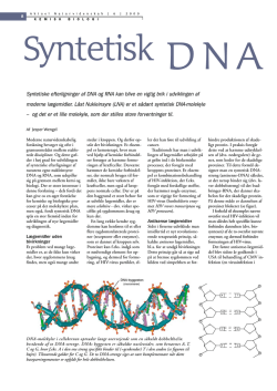 Syntetiske efterligninger af DNA og RNA kan blive en