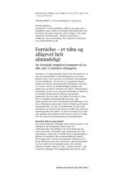 Vera, nr. 67, juni 2014, side 54-56.