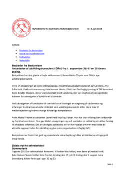 Nyhedsbrev fra Danmarks Rulleskøjte Union nr. 6, juli 2014