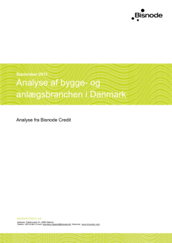 Analyse af bygge- og anlægsbranchen i Danmark