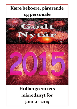 Holbergcentrets månedsnyt for januar 2015