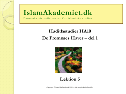 HA10: Lektion 3 - IslamAkademiet.dk