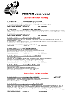 Program 2011-2012 - Gauerslund Gymnastik