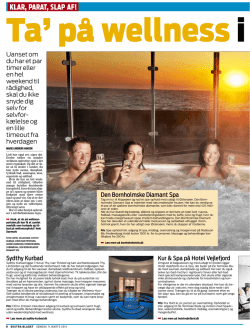 Ekstra Bladet - Ferietillæg med fokus på Wellness (marts 2014)
