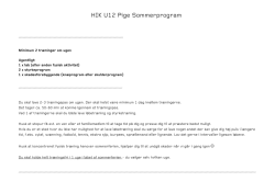 HIK U12 Pige Sommerprogram