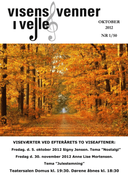 OKTOBER 2012 NR 1/50 - Visens Venner i Vejle
