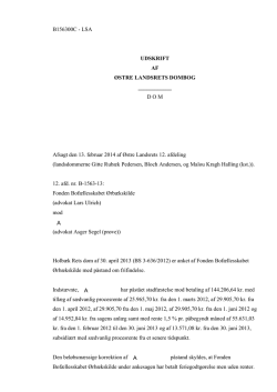 DOM Afsagt den 13. februar 2014 af Østre Landsrets 12. afdeli