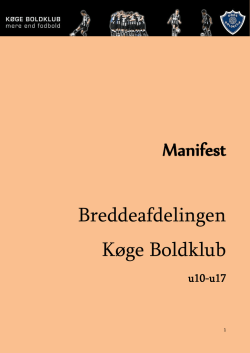Manifest Breddeafdelingen Køge Boldklub