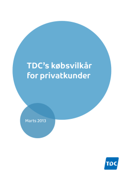 TDC`s købsvilkår for privatkunder