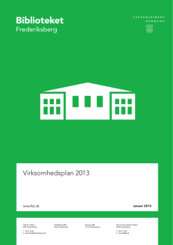 Virksomhedsplan 2013 - Frederiksberg Bibliotek