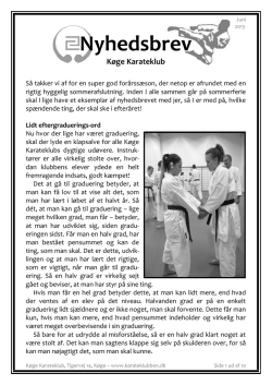 Nyhedsbrev - Køge Karate Klub