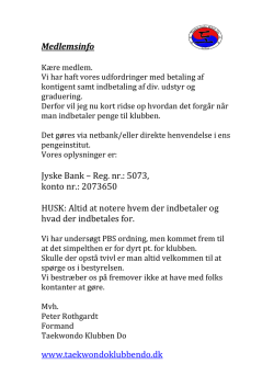 Medlemsinfo Jyske Bank – Reg. nr.: 5073, konto nr.