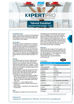 XpertPro Hvid matlak - 5 ltr. Teknisk Datablad