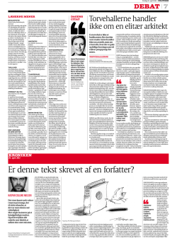 "Er denne tekst skrevet af en forfatter?", Politiken 20. april 2012