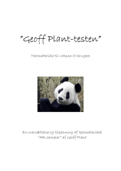 Geoff Plant ”Geoff Plant-testen”