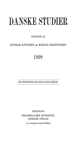 Danske Studier 1920