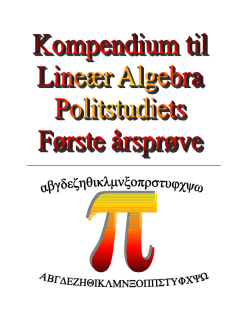 Kompendium til lineær Algebra