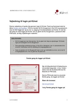 Vejledning til login på KUnet