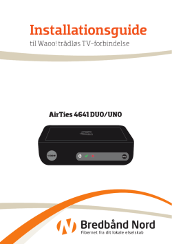 Installationsguide - AirTies 4641 DUO/UNO