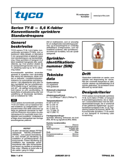 Serien TY-B — 5,6 K-faktor Konventionelle sprinklere