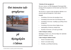 Det intensive tale- sprogkursus på Risingskolen i Odense.