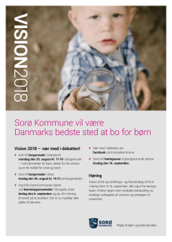 Sorø Kommune vil være Danmarks bedste sted at bo for børn