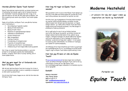 Folder om Equine Touch - Velkommen til Moderne Hestehold