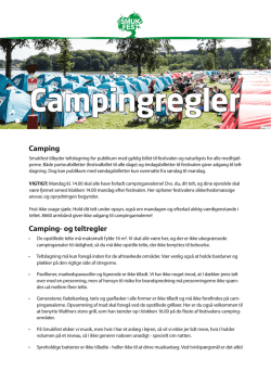 Campingregler - Danmarks Smukkeste Festival