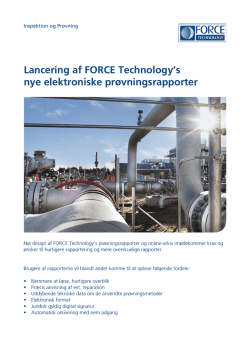 Lancering af FORCE Technology`s nye elektroniske