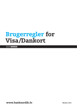Brugerregler for Visa / Dankort