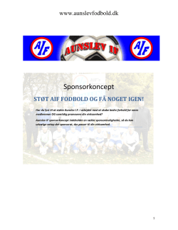 Sponsorkoncept - Aunslev Fodbold