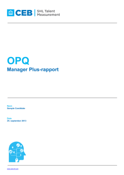 Manager Plus-rapport