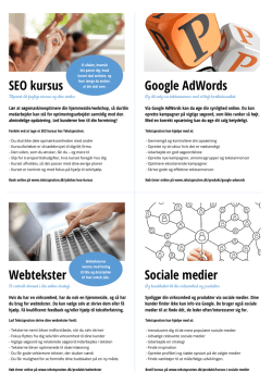 SEO kursus Google AdWords Webtekster Sociale