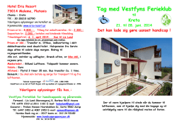 Tag med Vestfyns Ferieklub - Handicapferie! Rejser med Vestfyns