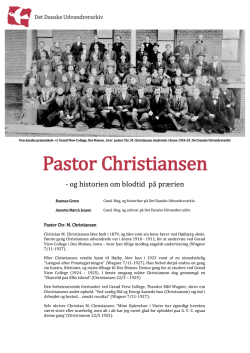 Pastor Christiansen - Aalborg Stadsarkiv