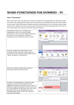 WORD-FUNKTIONER FOR DUMMIES – PC