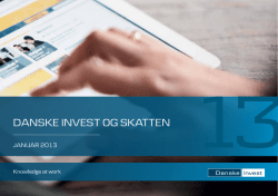 Danske Invest og skatten, 2013