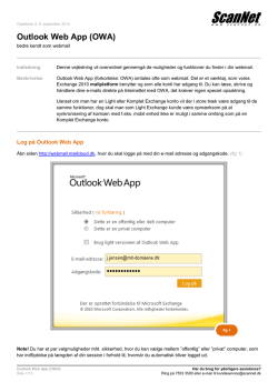A/S ScanNet - Outlook Web App (OWA) - mit